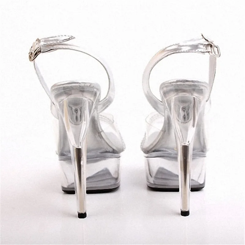 Ultra-high with sexy love crystal ultra high heels stage superfine sandals preferential price 15cm dance shoes