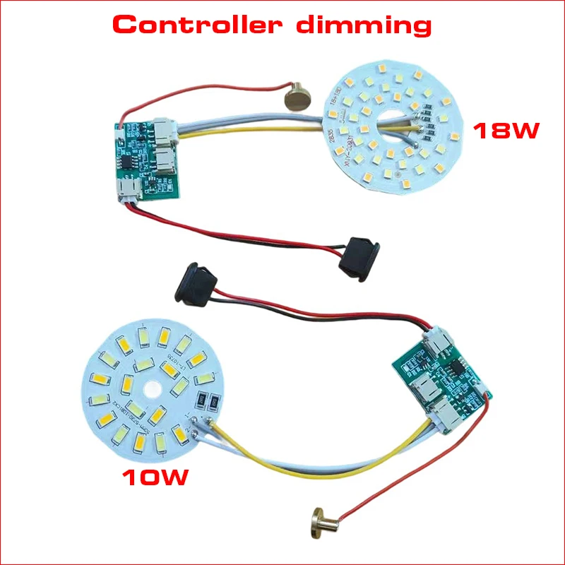 DC3.7V Light Source LED Panel 10W 50MM And 18W 54MM 3Colors Dimming Controller With Touch ON/OFF Switch Charging Port Type-C