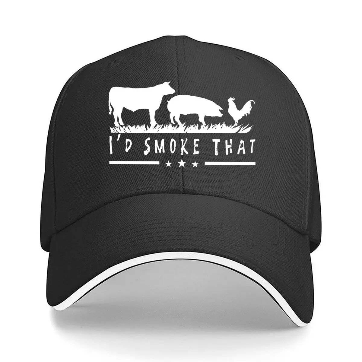 

Farm Animals Humor Bold Text Art Print Sandwich Baseball Cap