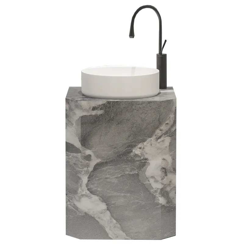 

Creative rock slab wash basin Column washbasin Integrated floor basin Bathroom Outdoor balcony wash basin