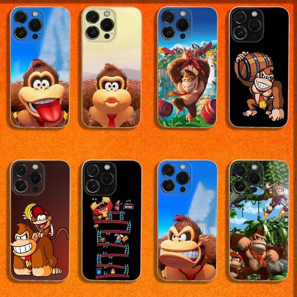 

Phone Case For iPhone 16,15,14,13,12,11 Plus,Pro,Max,XR,XS,Plus,E,Mini Transparent D-Donkey Kong Monkey Orangutan Soft Cover