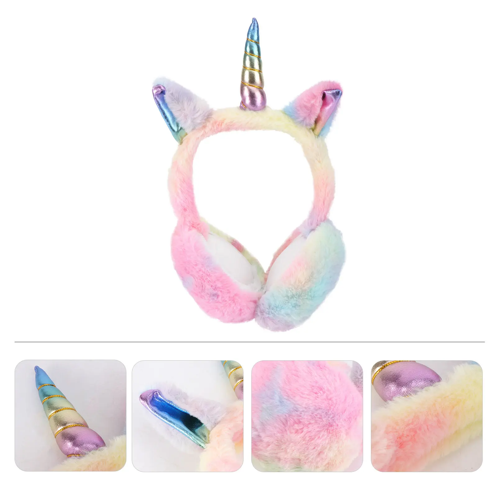 

1 шт. Зимние наушники-муффи с ушками единорога, нескользящие, для женщин, теплые, для защиты от холода