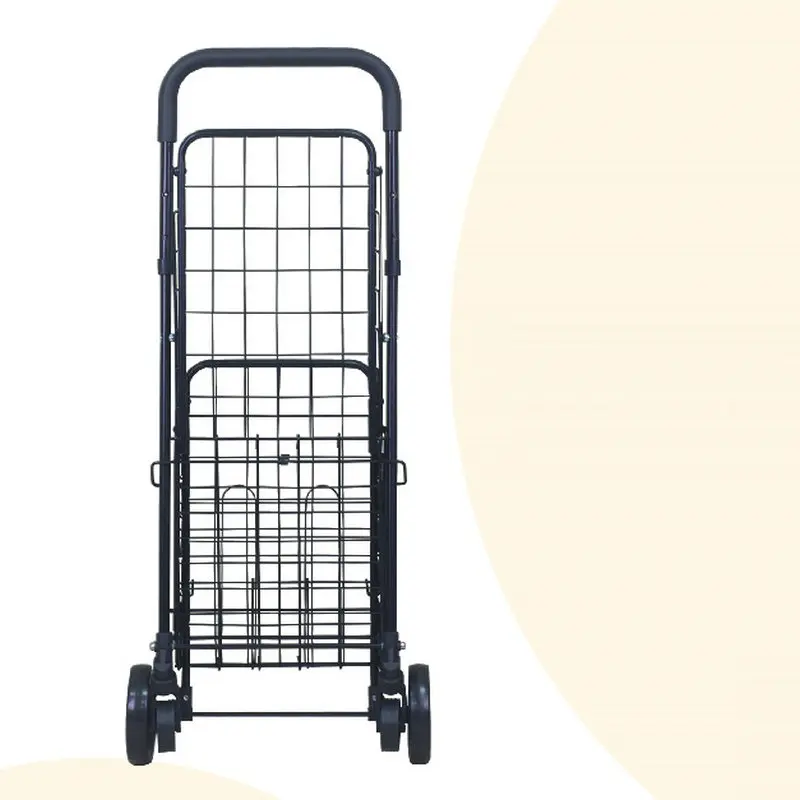 Household Shopping Cart with Wheels, Can Load 40KG, Foldable Stall Trolley For Groceries