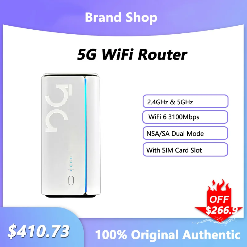 Enrutador Gigabit inalámbrico GT01, repetidor de señal WiFi 6 De 3100Mbps, NSA modo Dual/SA, amplificador de red completa 5G con ranura para tarjeta SIM