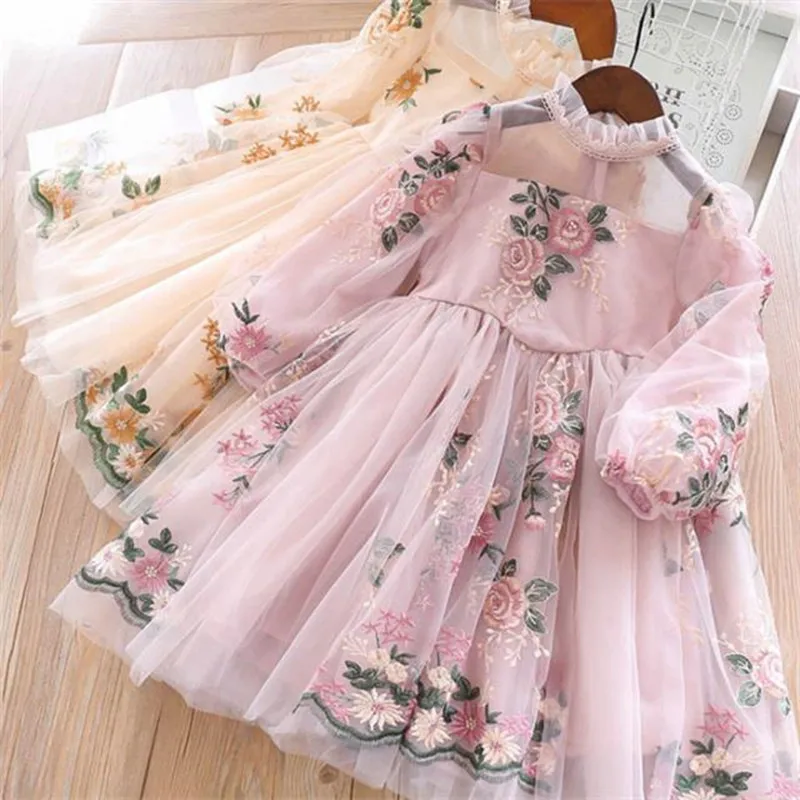 

Flower Sequins Bow Baby Girl Dress 1st First Birthday Princess Wedding Kids Party Dresses For Girl Bridemaids Evening Gown