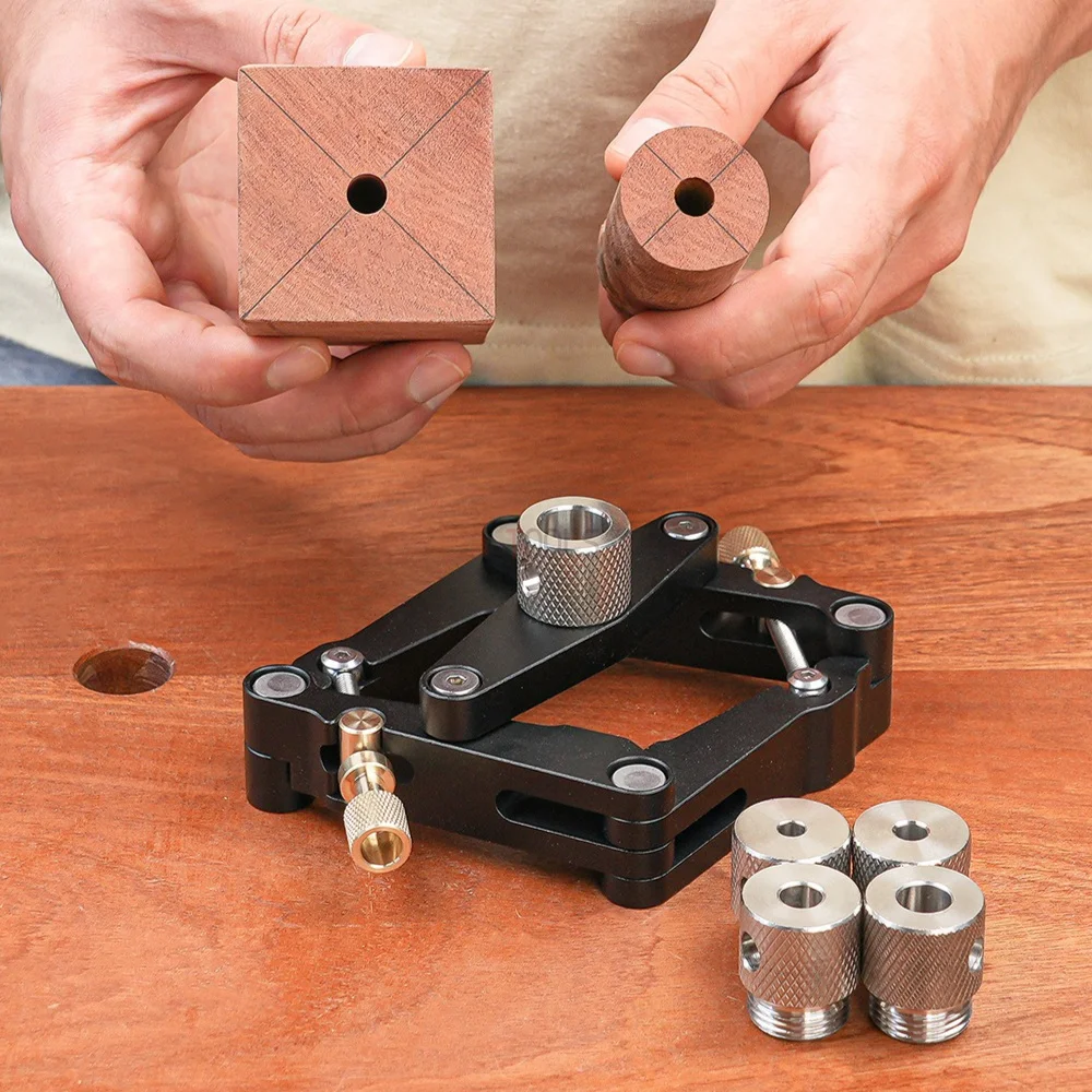Woodworking Self-Centering Doweling Jig Kit Quickly Locating the Center Center Woodworking Solid Wood Round Square Wood Opening