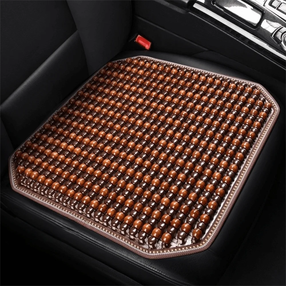 42x42cm Wooden Beads Pad Non-slip Breathable Designs Wooden Bead Cushion Summer Handwoven Pad Car Seat Cushion