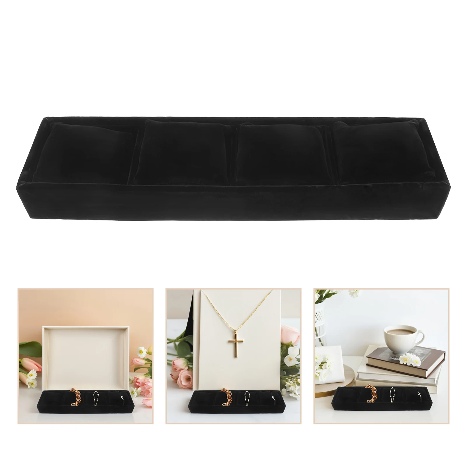 

Jewelry Display Box Hand Holder Chest Bracelet Showcase Tray Rack Watch Stand Storage