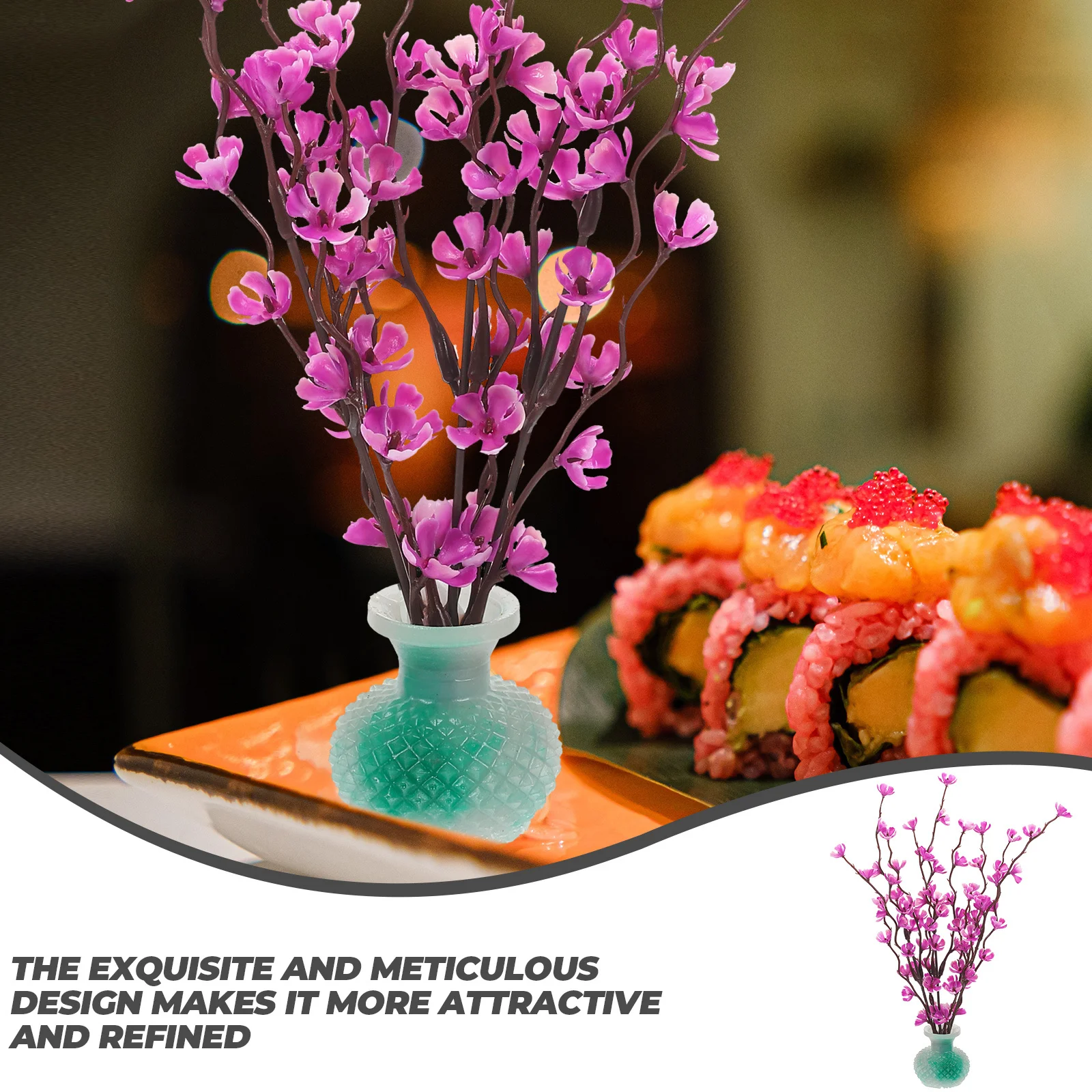 

Artificial Plum Blossom Sashimi Plate Decoration Realistic Flower Ornament Sushi Plate DIY Food Accessory Fake Flower Hotel