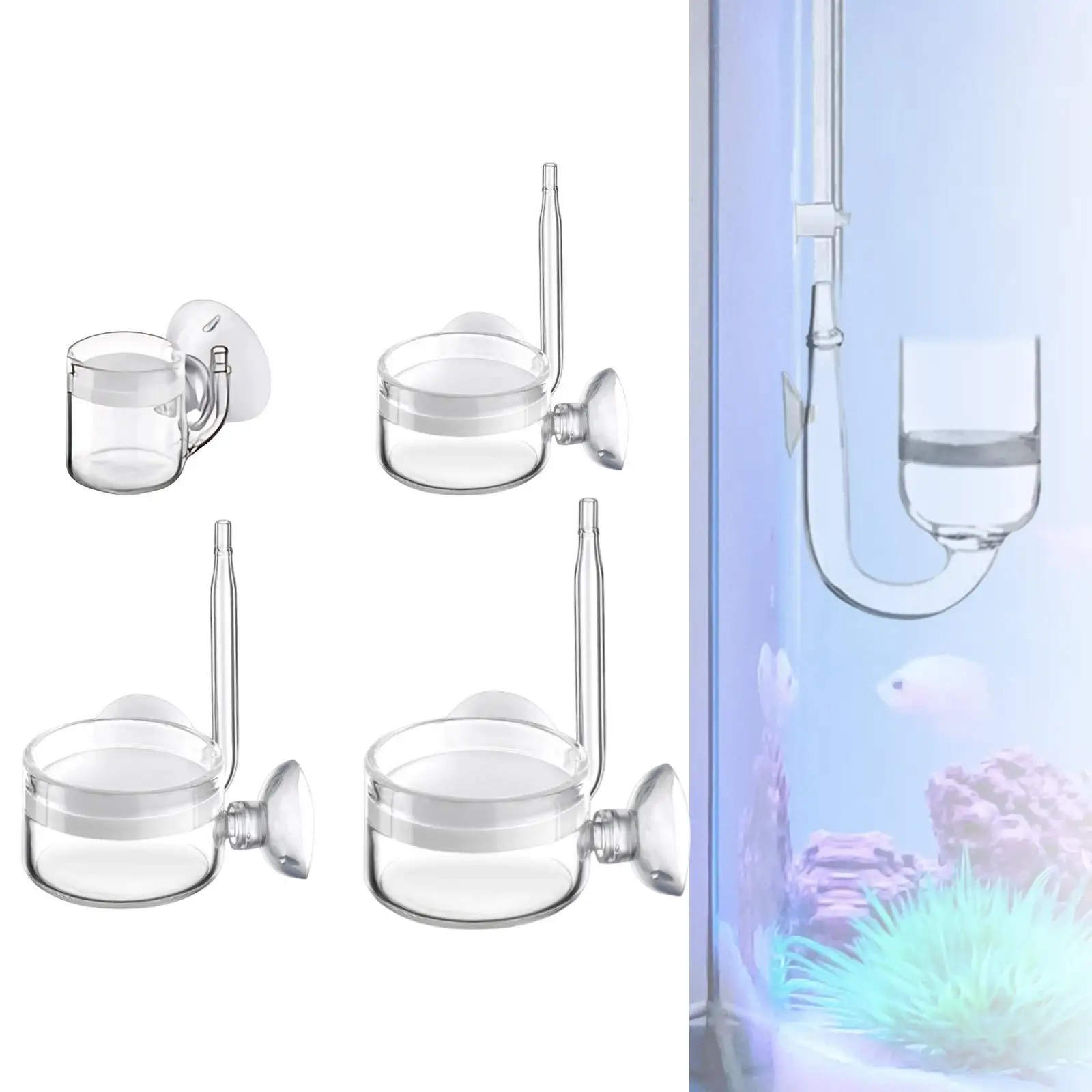 CO2 Aquarium Diffuser Glass Material Bubble Counter Device for Aquatic Water Plant Tank Setup