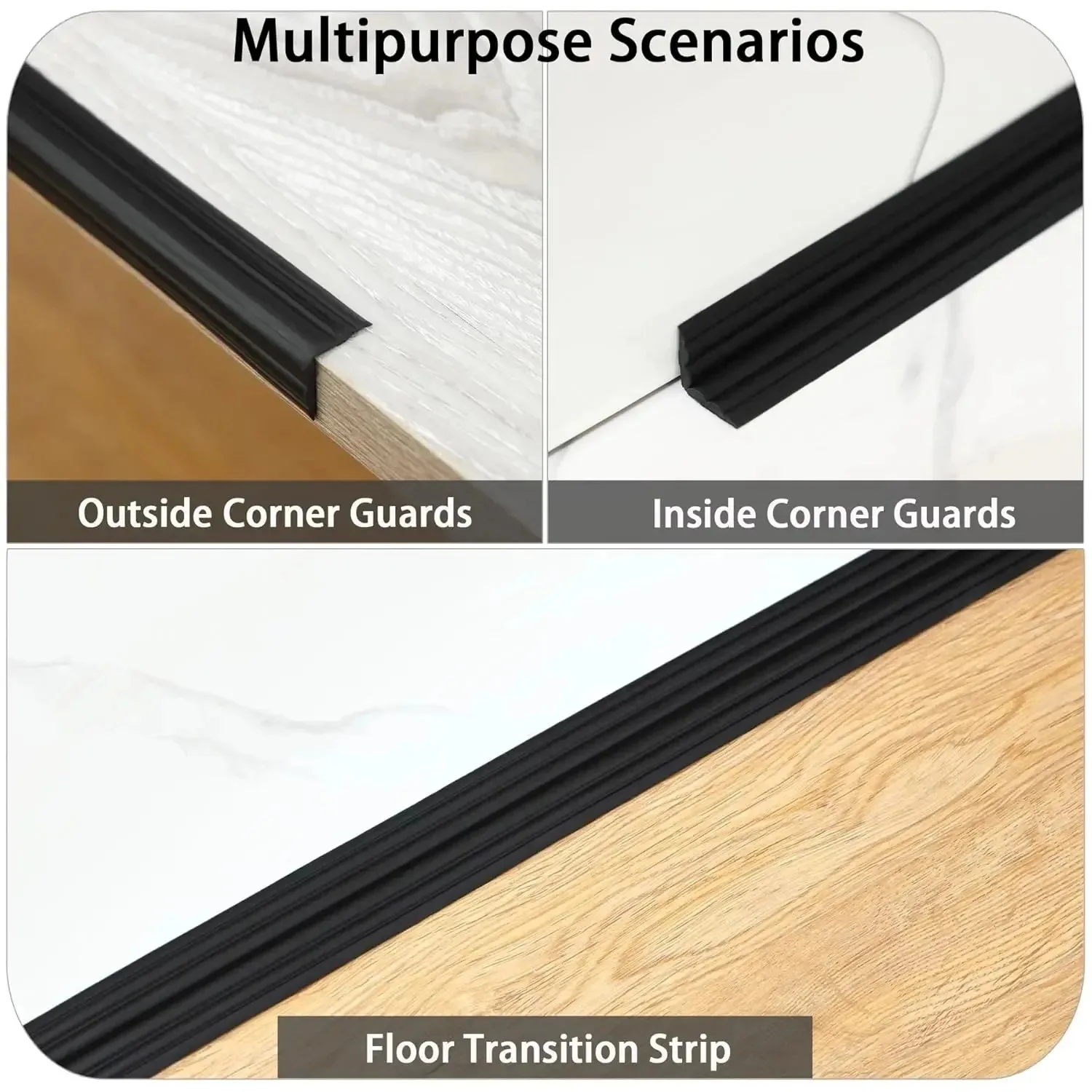 1 قطعة 39.37/78.74 بوصة حامي حافة الحائط ، واقيات الزوايا الداخلية والخارجية ، زخرفة قولبة ذاتية اللصق للطاولة ، إطار الباب #6