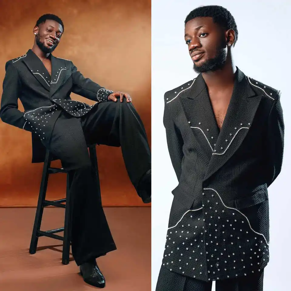 

Fashion Crystals Men Suits 2 Pieces Peaked Lapel Single Breasted Jacket Sets Classic Fit Groom Wedding Tuxedos Custom Made