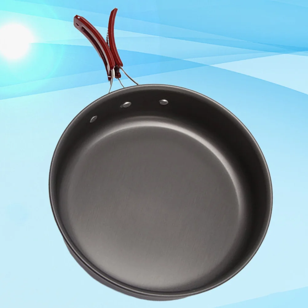 

Outdoor Frying Pan Foldable Handle Camping Cooking Ware For Home Travel Black Pancake Omelet Grill Pot