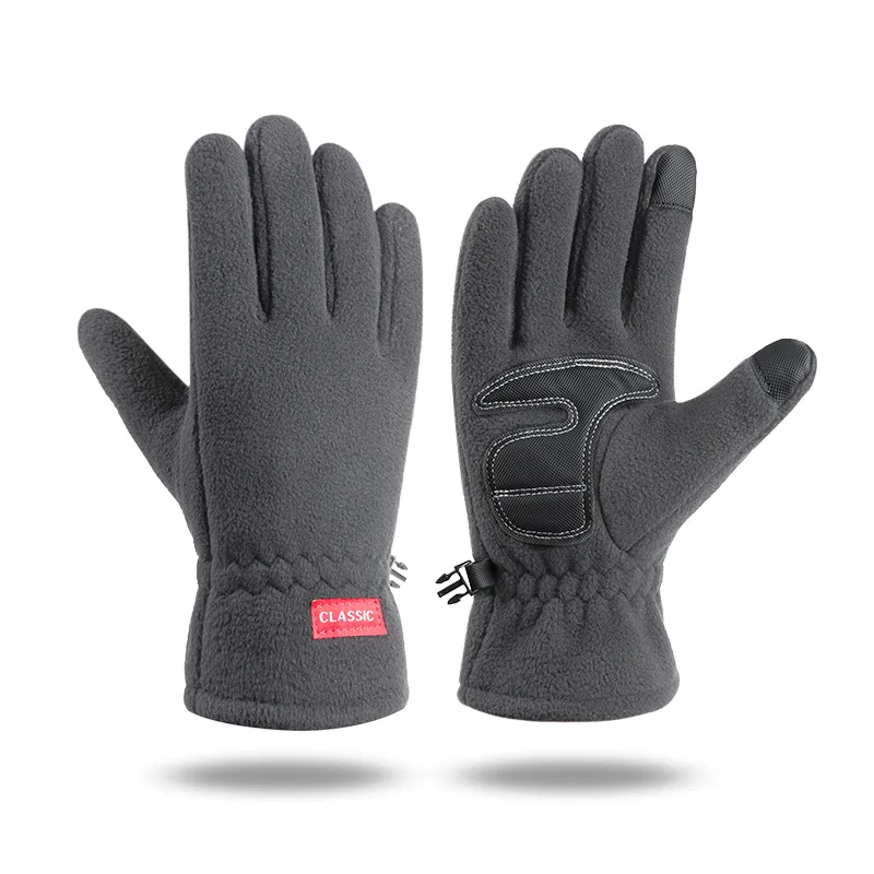 Winter Men\'s Gloves Polar Fleece Thick Warm Women Cycling Sports Driving Waterproof Non-Slip Touch Screen Motorcycle Gloves