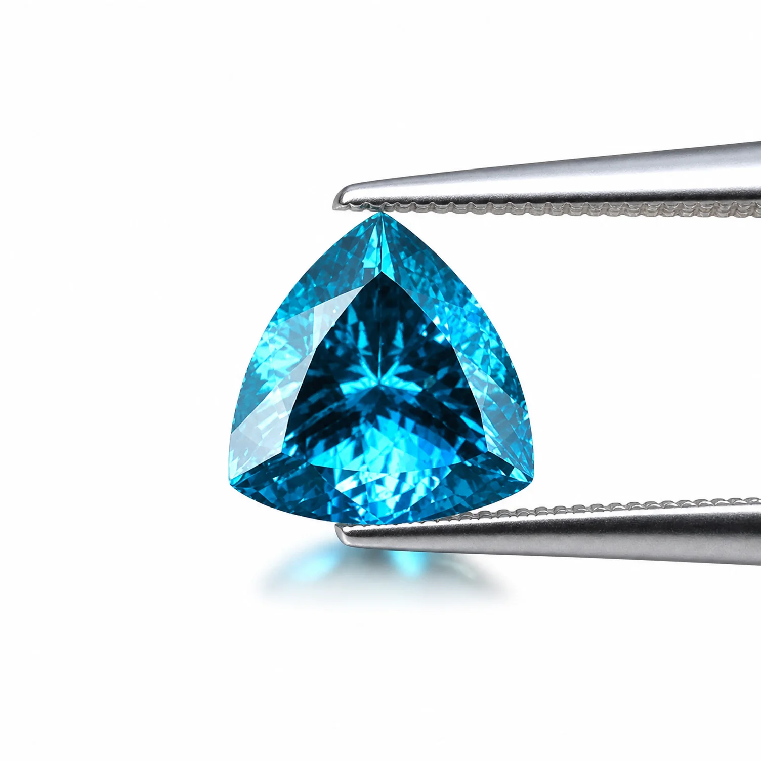 7mm Trillion Triangle Cut Sea Blue Loose Faceted Gemstone Vivid Ocean Blue Gem Stone For DIY Jewelry Making Ring Pendant Setting Handcraft Accessories Gift