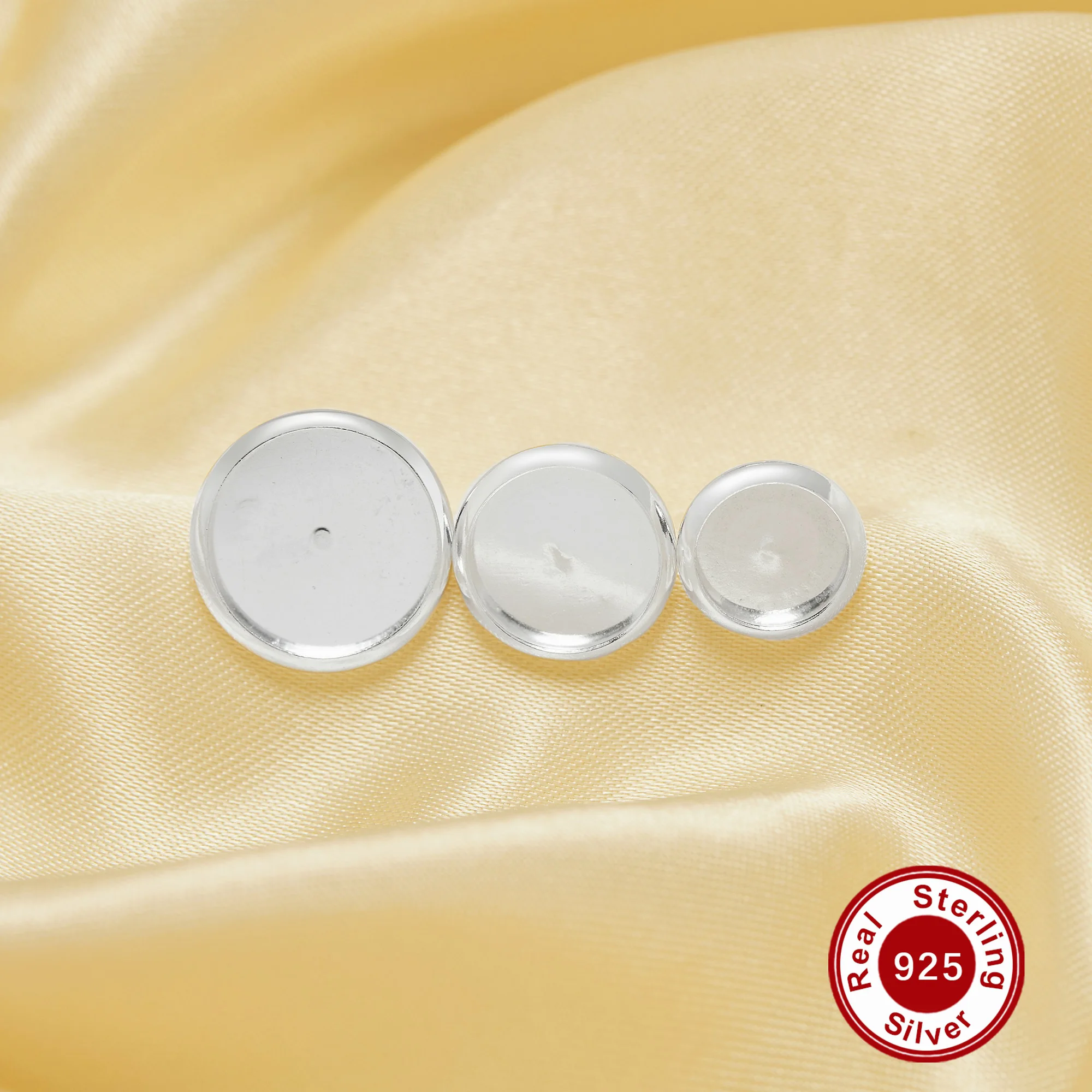 

Round Breast Milk Resin Cup Studs Earrings Settings,Solid 925 Sterling Silver Studs Earrings Bezel,DIY Jewelry Supplies 1706163