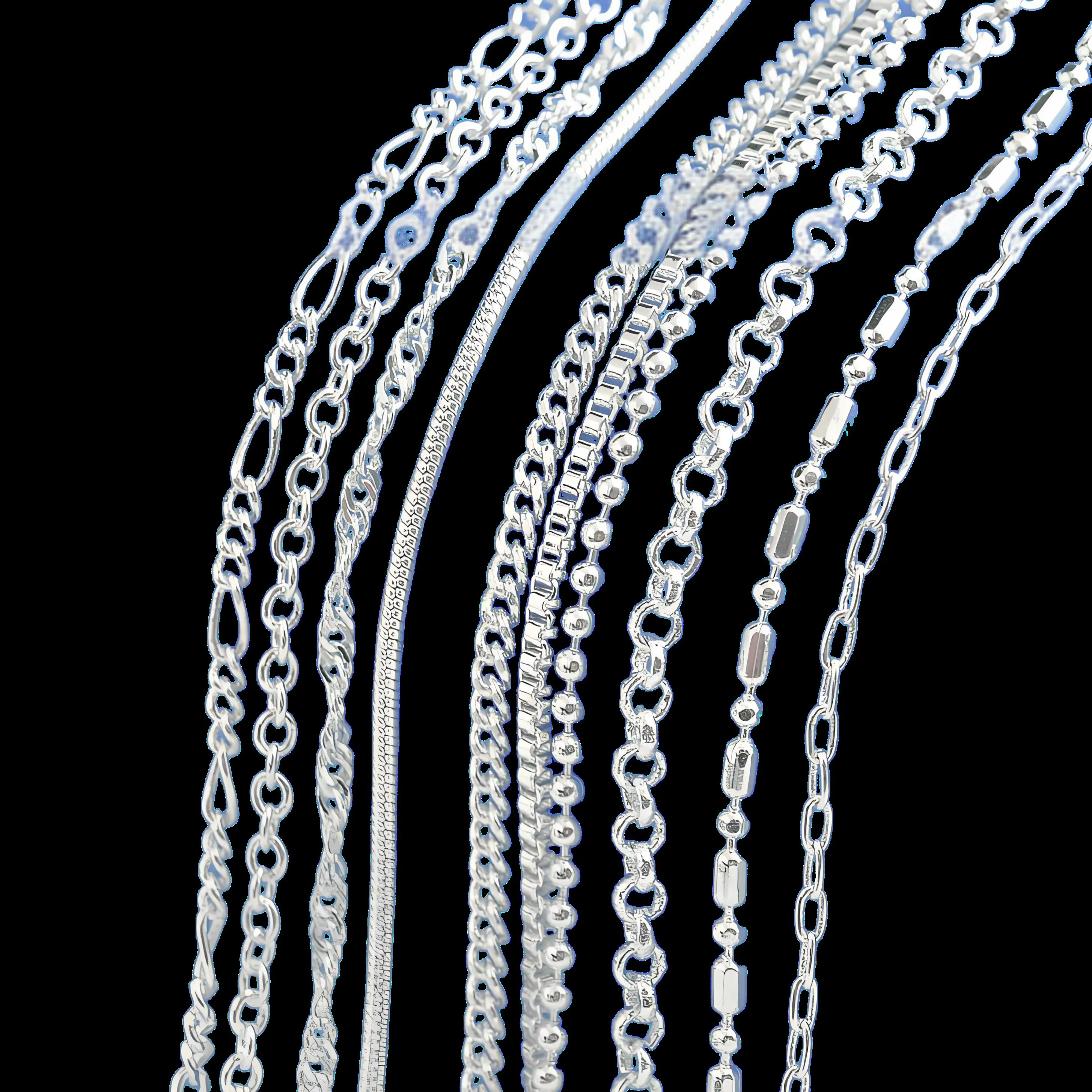 10Pcs/Lot 925 Sterling Silver Chain Necklace with Lobster Clasps fit Men Women Pendant 10 Designs Style16-30 Inch