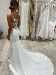 Sexy Backless Mermaid Wedding Dresses Applique One-Shoulder Floor Length Bridal Gown For Women Vestidos De Novia