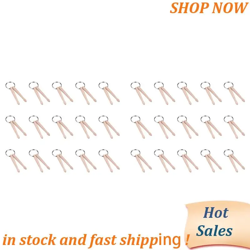 

ABVB-60X Mini Drum Stick Key Chain Wooden Drum Stick Key Ring Percussion Stick Buckle Ring Drumstick Jewelry