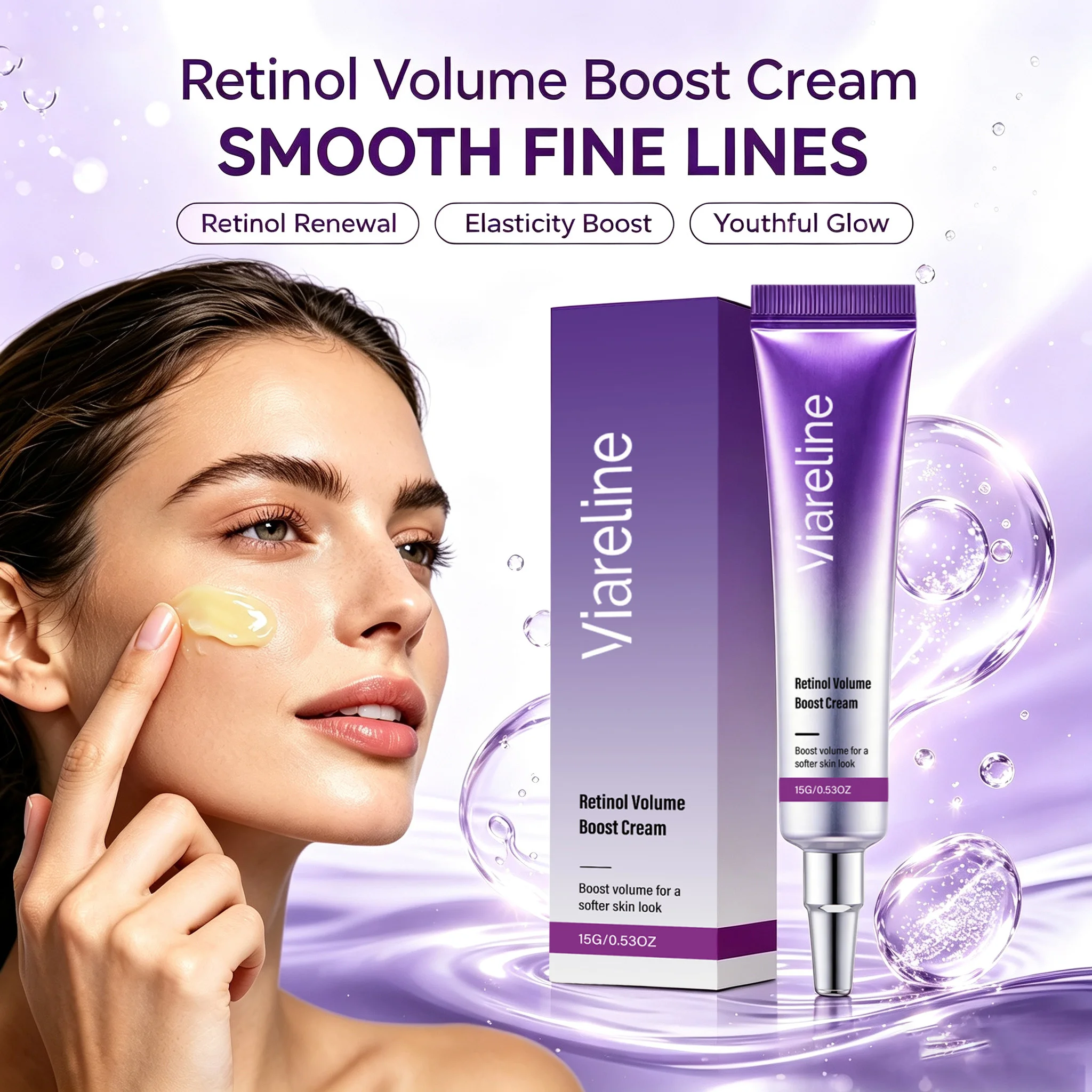 Retinol Volume Boost Cream Moisturizing Face Firming Serum Wrinkle Smoothing Improve Skin Elasticity Lifting Daily Skincare