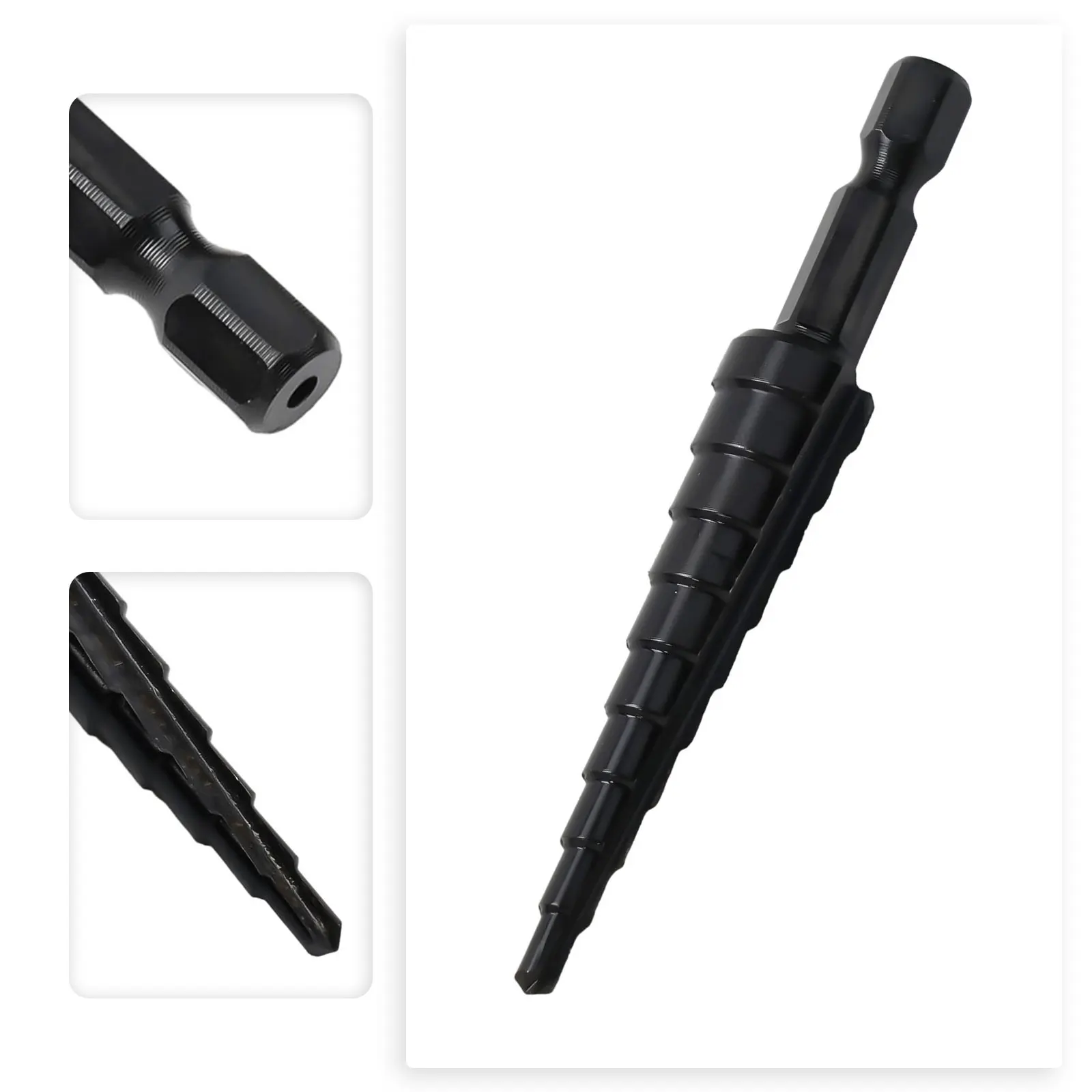 1Pc Step Drill Bit 3-12mm 4-12mm 4-20mm Straight Groove Titanium Coated Wood Metal Hole Saw Cutter Core Drilling Tools Set