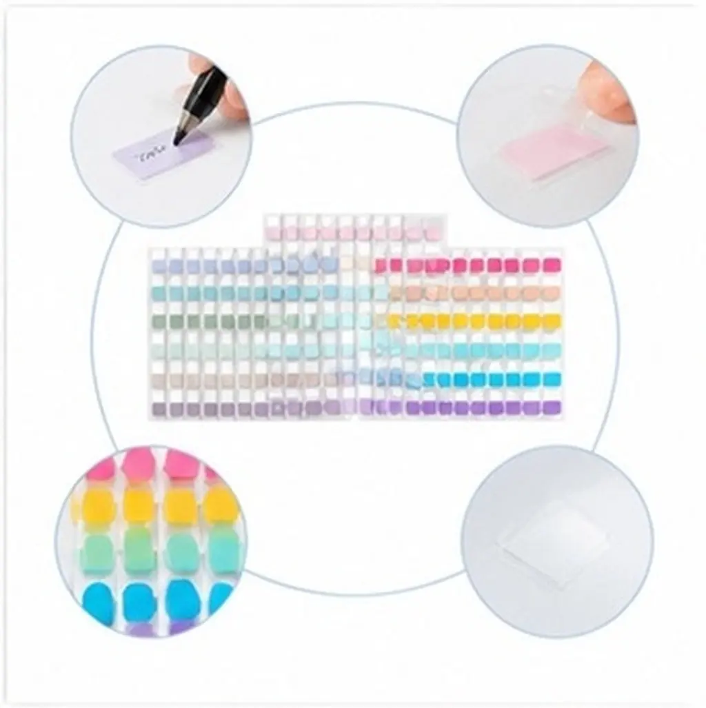 360Pcs Multi Color Index Tabs Sticky Bookmark Tabs for Notebooks Journals Binders Academic Study Office File Management Color