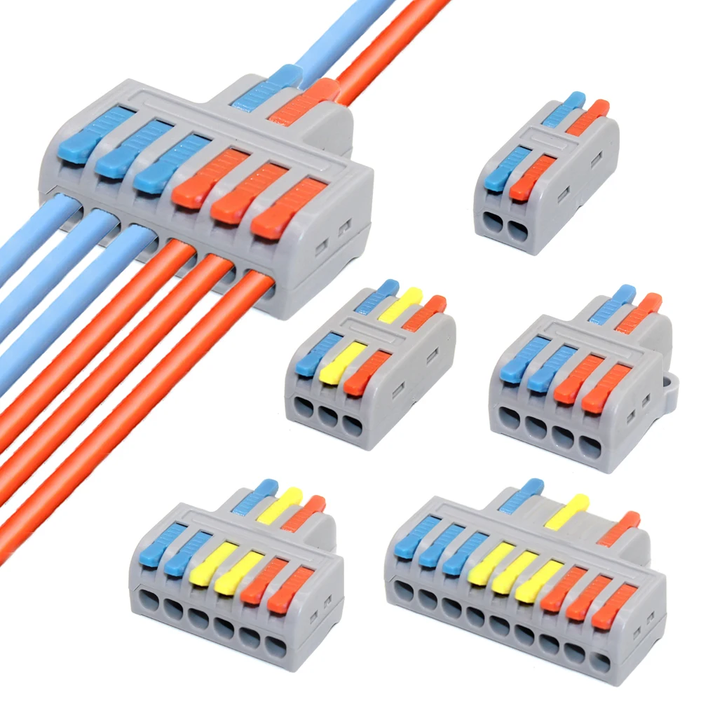 10/50 قطعة موصلات كابل الأسلاك السريعة الصغيرة العالمية المدمجة الفاصل الموصلات الكهربائية دفع في كتلة المحطة المنزلية