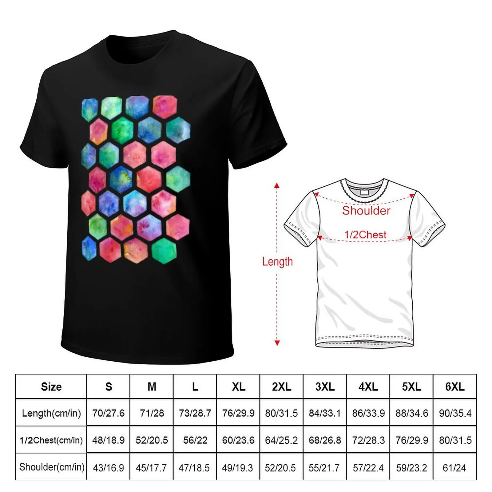 Hand Painted Watercolor Honeycomb Pattern T-Shirt funny t shirts man T-Shirt