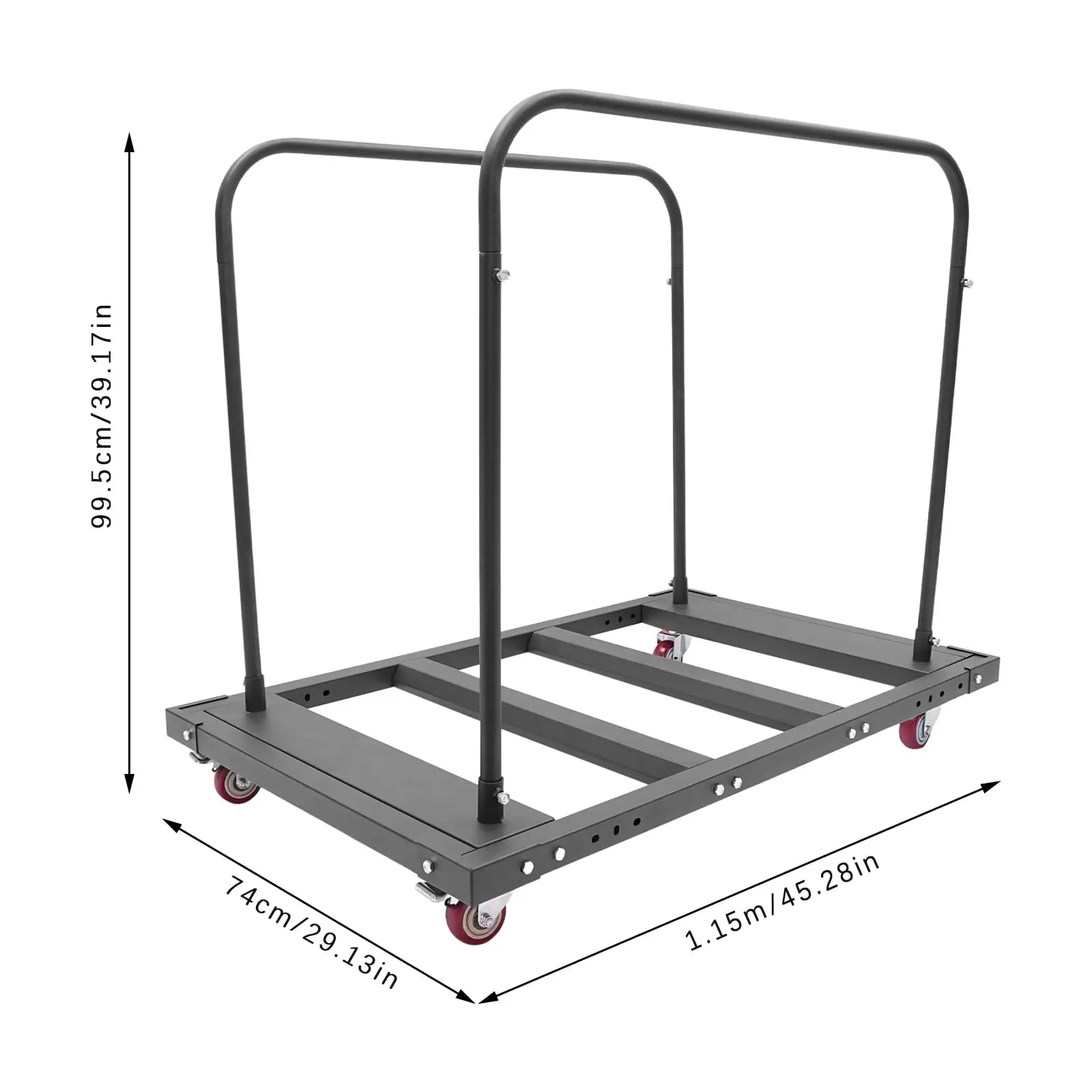 Folding Table Cart, Rolling Storage Rack Trolley Heavy Duty Panel Dolly for 10 Table Capacity for Party Events, Hotel, Factory,
