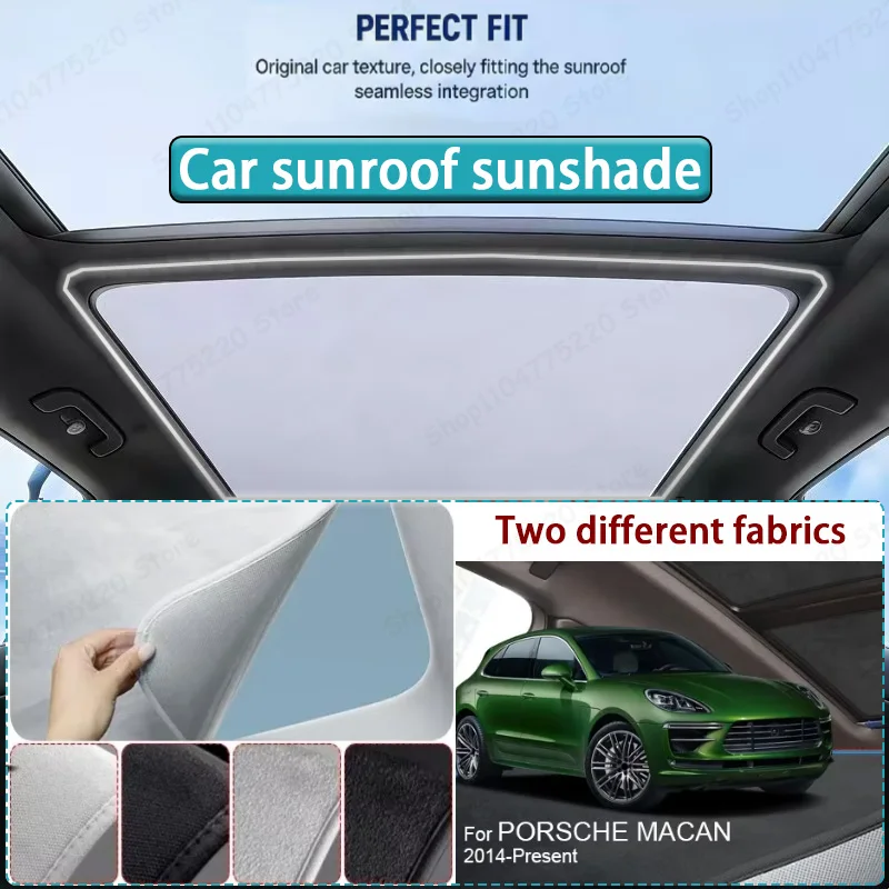 

For PORSCHE MACAN 2014-Present Car Sunroof Sunshade Heat Insulation UV Protection Electrostatic Suede Skylight Cover
