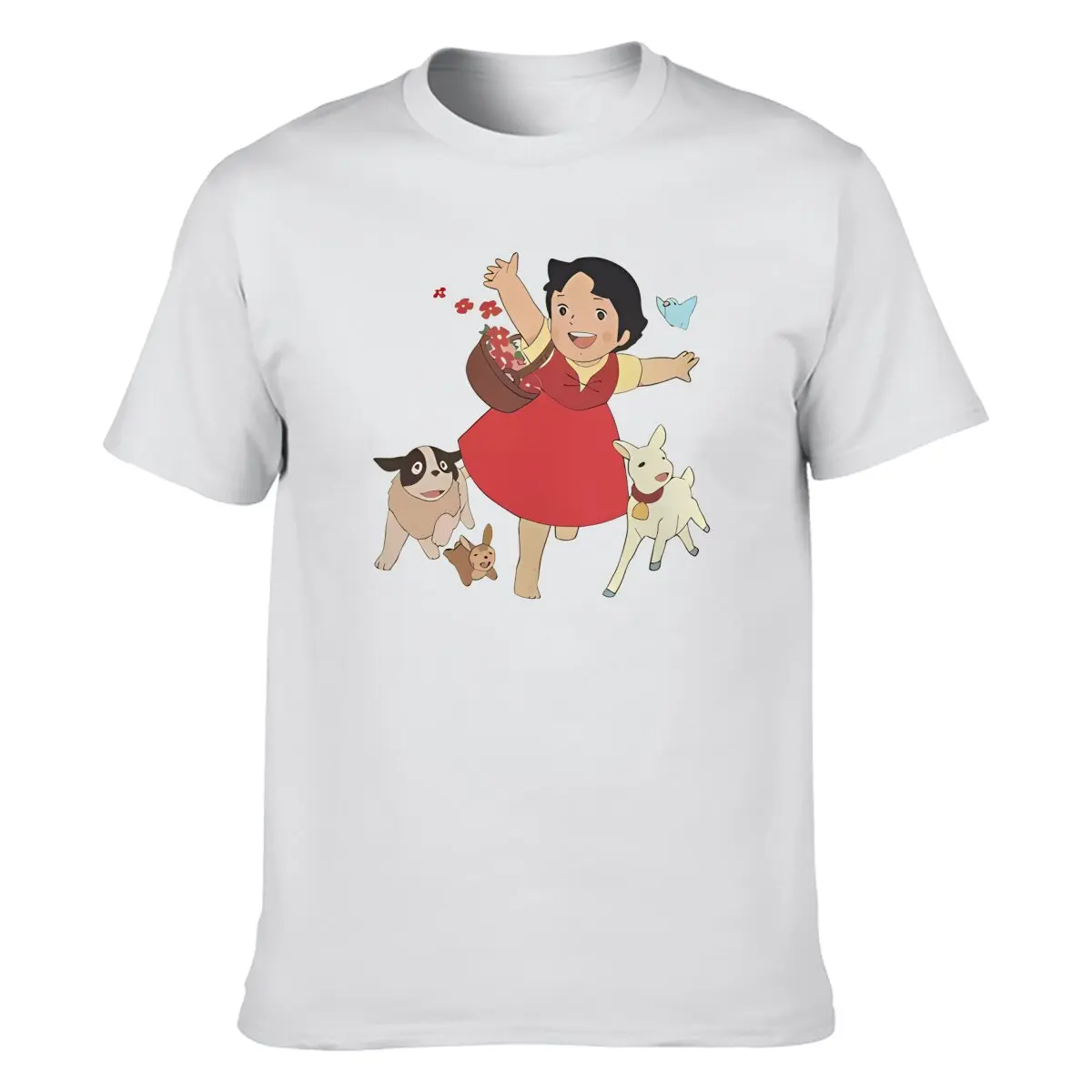 Heidi The Girl From The Alps Oversized T Shirt For Men Pure Cotton Novelty T-Shirt Anime T Shirts Graphic Tops Camisas