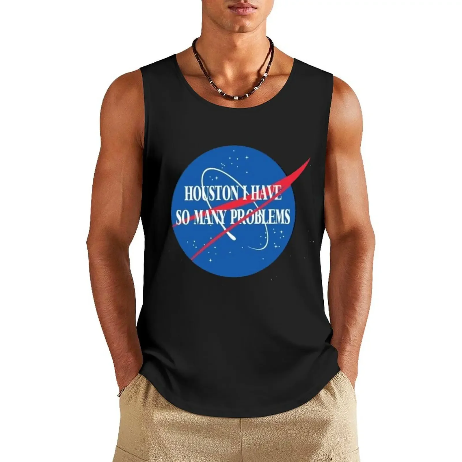 houston i have so many problems Tank Top Man gym clothes bodybuilding for men