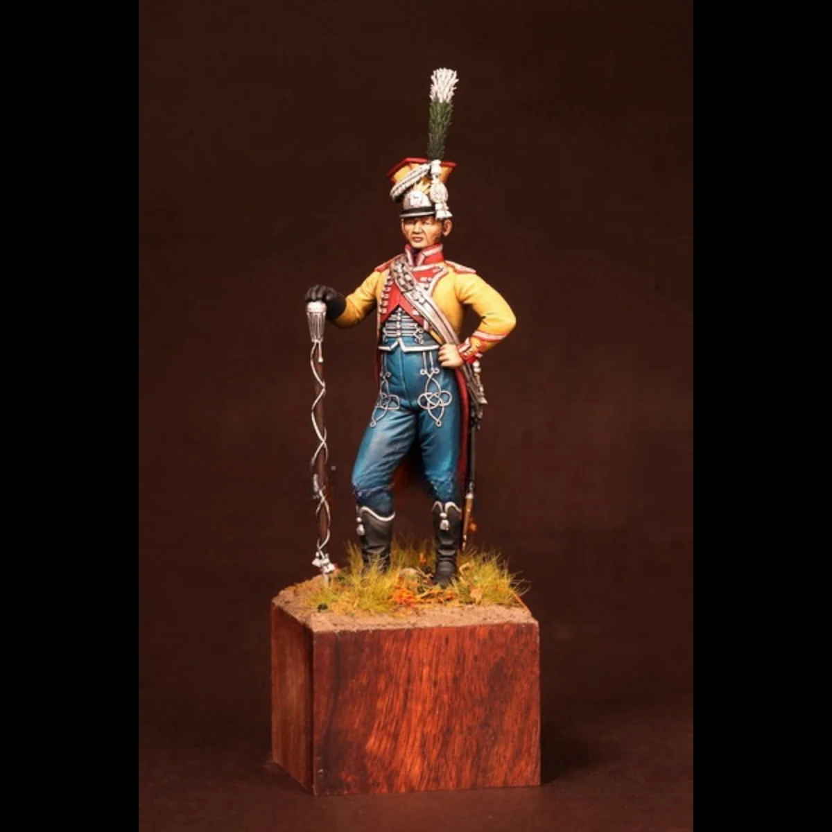 75MM Resin Figure Unpainted Model Kit, Drum Major, French 17th Light Infantry Regiment, Unassembled and unpainted GK