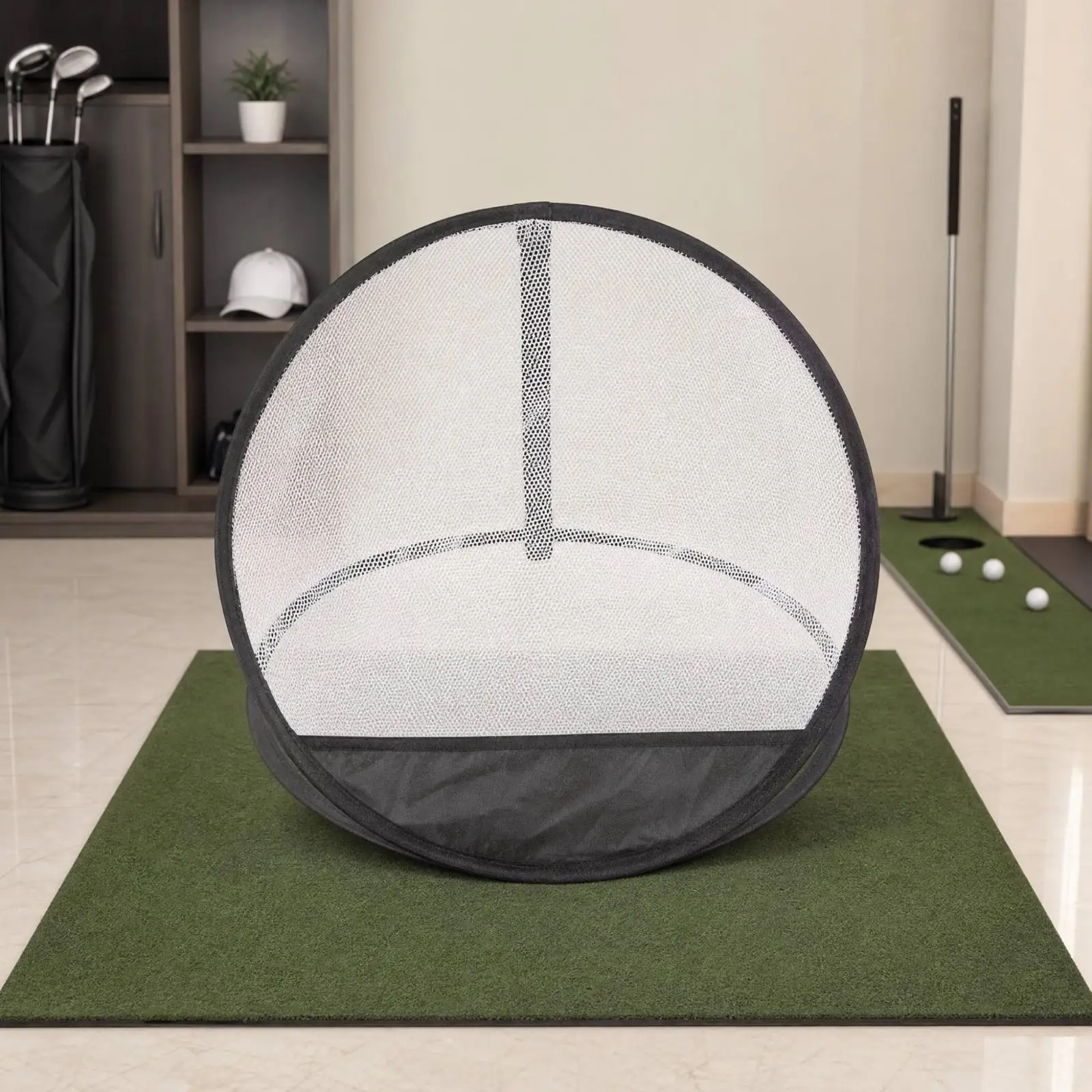 Portable Golf Chipping Practice Net Detachable Collapsible Golf Chipping Net with Ground Hooks Easy to Install Space-Saving