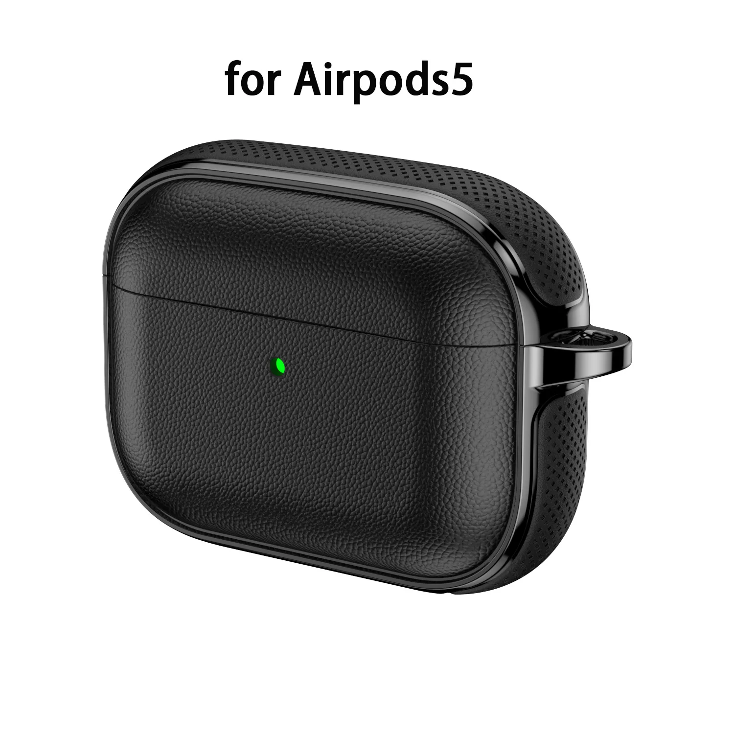 Lederhülle für AirPods 5, weiche TPU-Schutzhülle, stoßfest, für AirPods Pro 3, mit Haken.