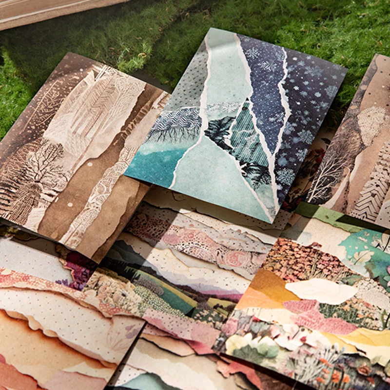 

Mr.Paper, 3 упаковки, серия «Природа, поэзия», вставки для карточек, пейзажные вставки для коллажей, фоновая бумага для журнала, материалы для художественного творчества