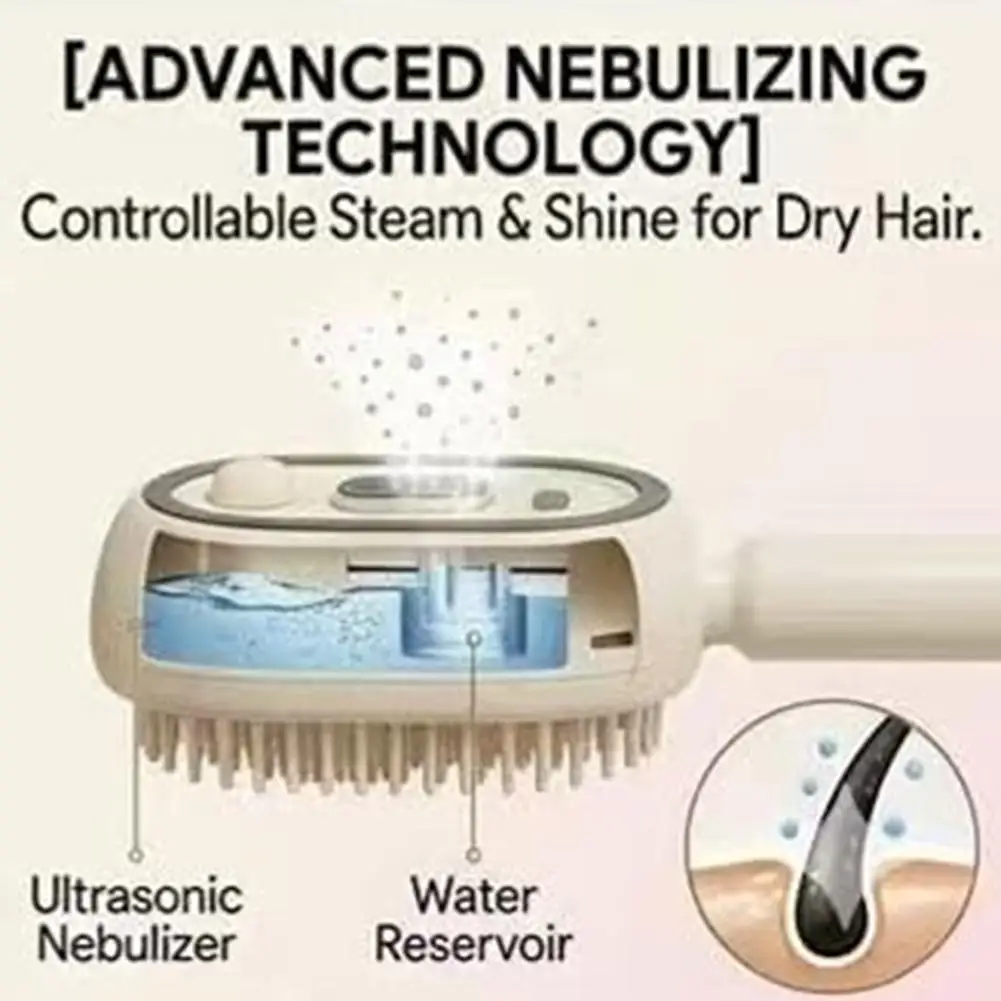 Electric Spray Hair Brush Rechargeable Steam Comb Air Cushion Massage For Fluffy Hair Straightening Anti-static Scalp Massager - view 6