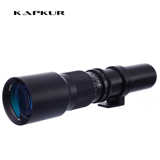 عدسة كاميرا دي اس ال ار بتركيز يدوي ، عدسة F 8 المقربة لنيكون ، كانون ، سيني ، 500 مللي متر