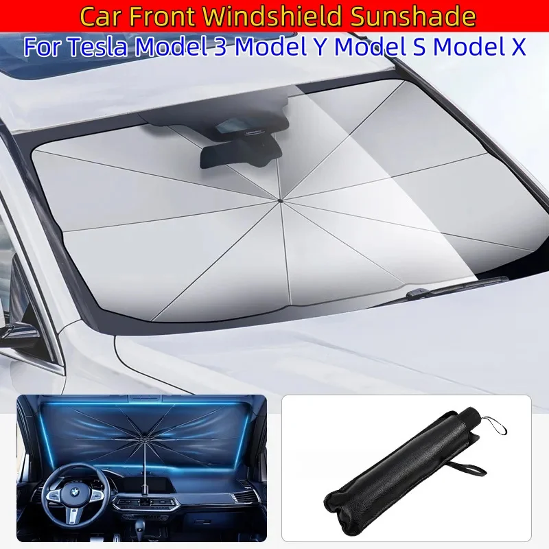 

Front Windshield Sunshade for Tesla Model 3 Model Y Model S Model X Roadster Car UV Sun Protection Umbrella Shade Accessories