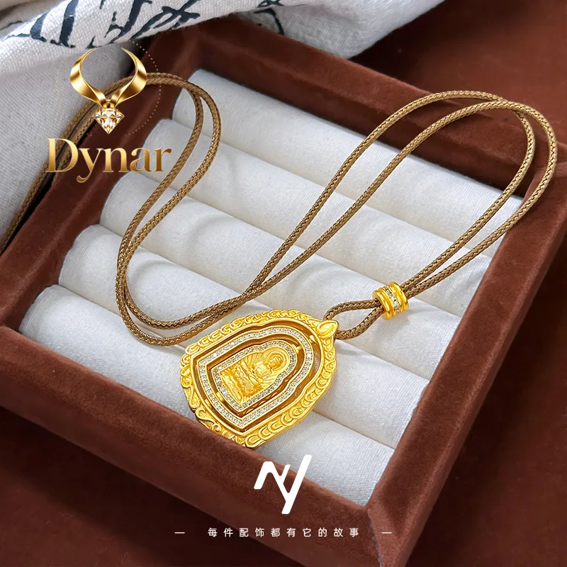 Dynar Jewelry   Ancient gold 24K real gold new Chinese style rotating Buddha amulet Big Sun Tathagata 9999 point diamond transfe