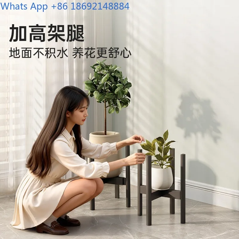 Living Room Floor-Standing Flower Stand Storage Rack Balcony Plant Display Rack Movable Succulent Holder Flower Pot Stand