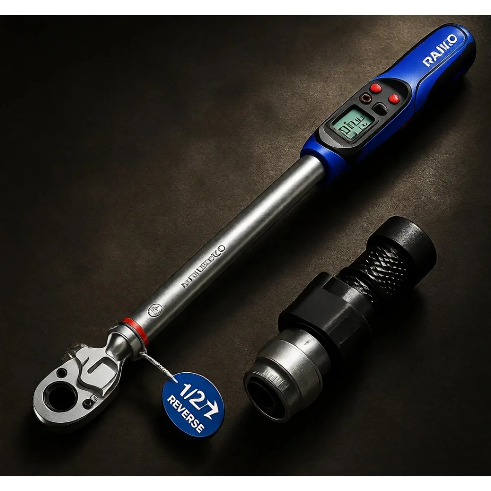 

Высокоточный цифровой динамометрический ключ 12-250 фут-фунтов (17-340 Нм) с точностью ±2%, режимом отслеживания, вибрационным сигналом и LED-индикацией для авто, велосипедов и DIY