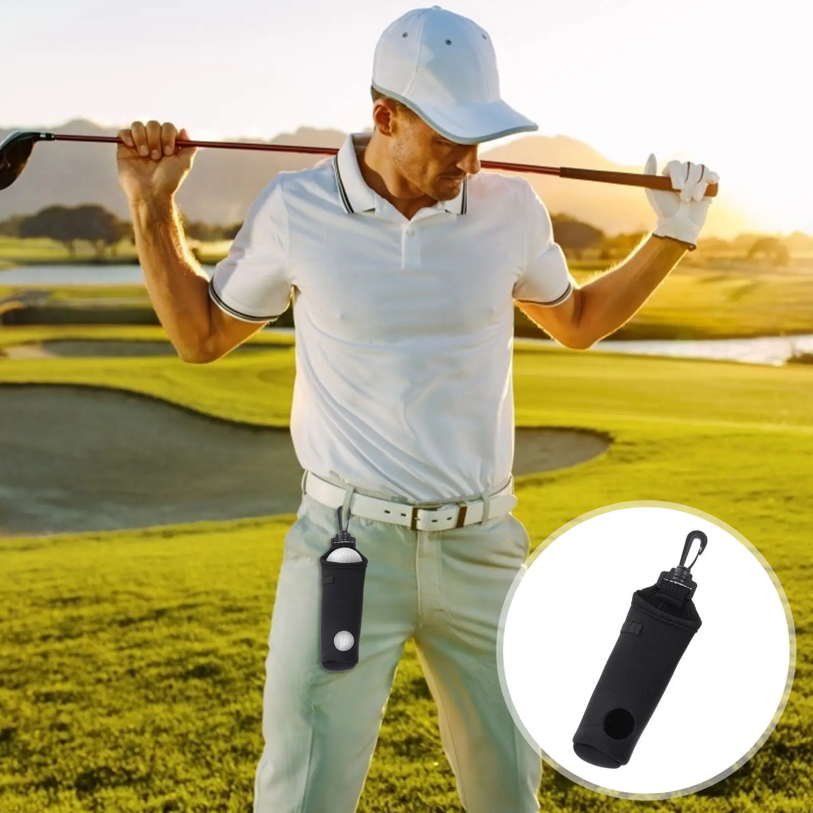 

Premium Neoprene Mini Golf Ball Bag Portable Waist Pouch for Golfers Ball Storage Carry Case Training Practice Essential Gear