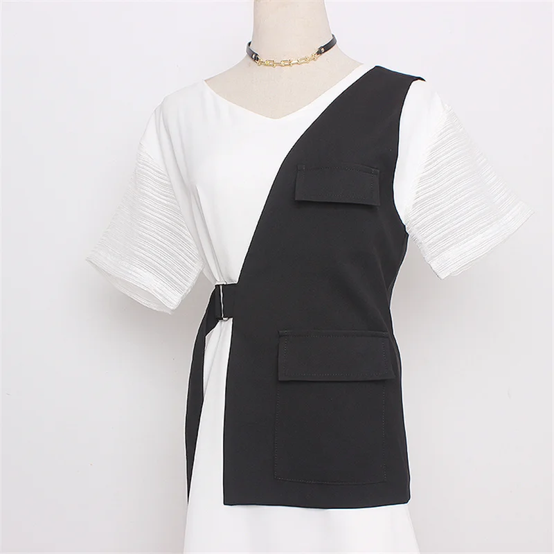 أزياء نصف البدلة سترة المرأة مشبك حزام الشارع عارضة السترة صدرية عارية الذراعين Techwear فاسق أكمام جاكيتات #1