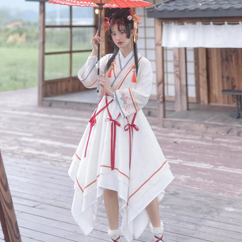 

Ele Hanfu Dr with Embroidery Waist Seal Decorative Belt Set for Women Jin Province Sle Spring Autumn Collection
