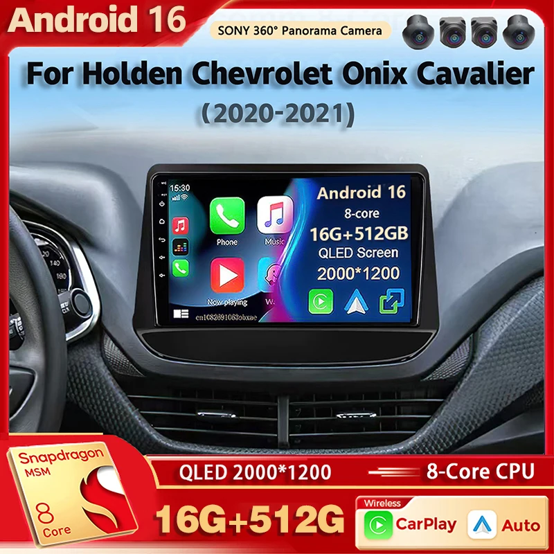 Android 16 Car Radio Multimedia Player For Holden Chevrolet Onix Cavalier 2020 2021 Auto Carplay Stereo wifi+4G Ai voice 2 Din
