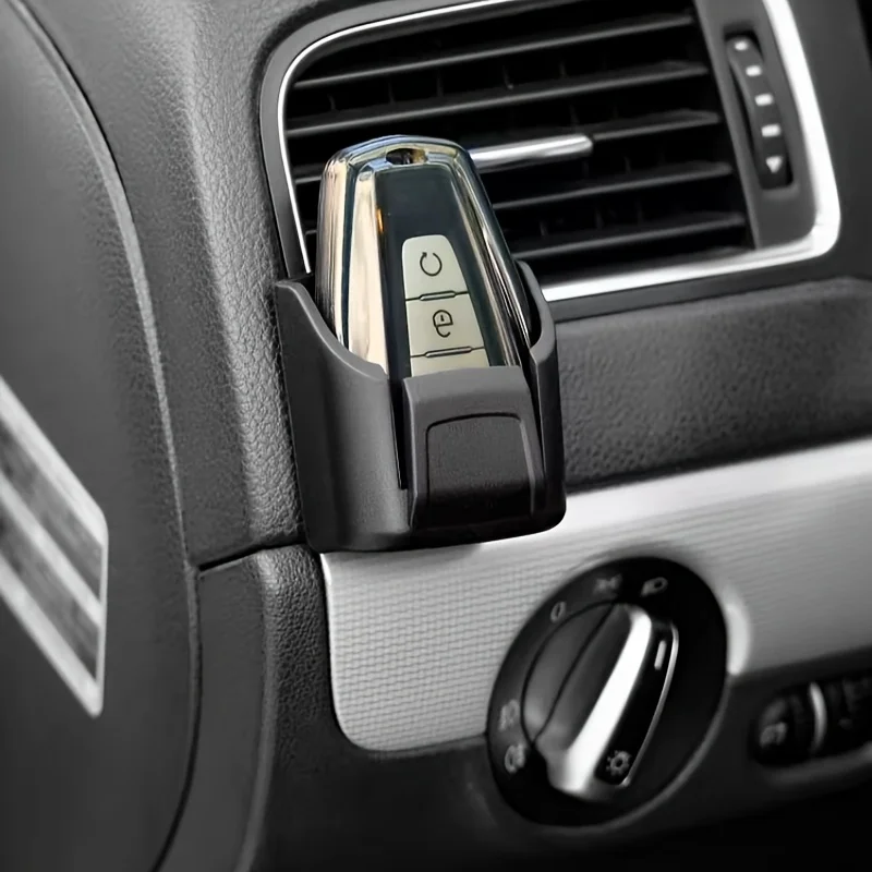 

1PC Car Key Holder with Remote Control Slot - Durable Black Storage Organizer for Car Keys, Cards,