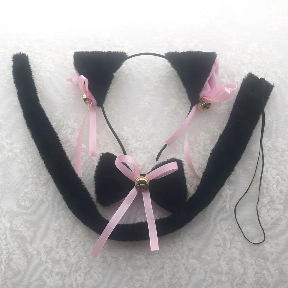 Cat Accessories Ears Tail Collar Paws for Women Girl Dress Up Halloween Costume Cosplay 4