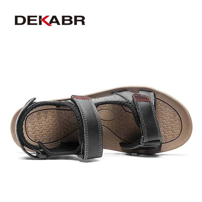 DEKABR Men Sandals Summer Open Toe Platform Shoes Non-Slip Beach Casual Shoes Handmade Outdoor Sandals For Men Footwear