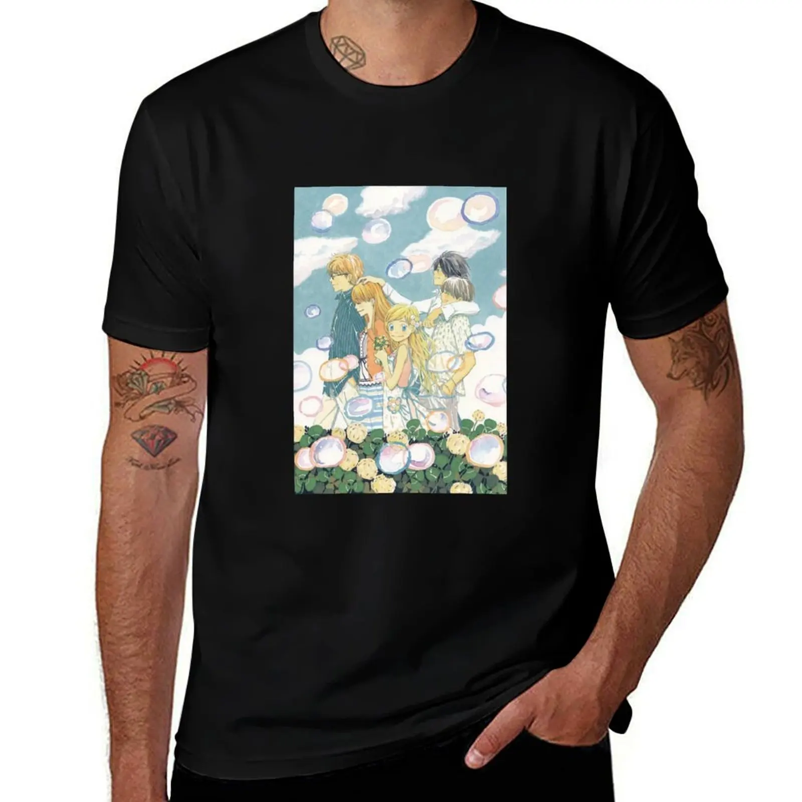 Honey and Clover Group Spread T-Shirt Athletic Quick Dry for Men T-Shirt